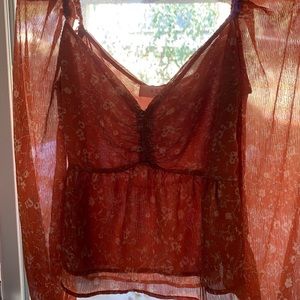 Astr the label sweetheart neckline blouse